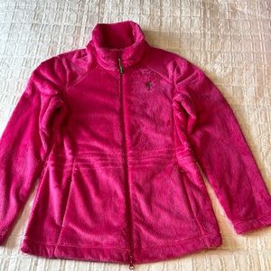 Lilly Pulitzer Hot “Barbie” Pink Maddie Fleece zipper jacket, size medium